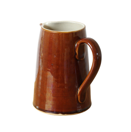 Vintage rustic country style Denby dark brown glazed earthen-ware milk jug/cream jug