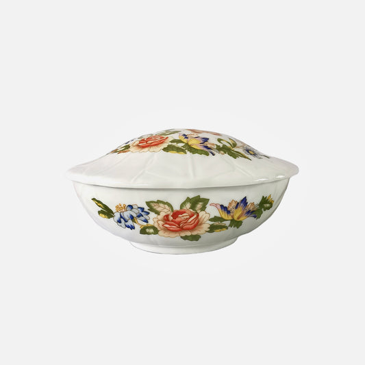 Vintage rondel-shaped Ansley vintage sugar bowl, small fine ceramic dish