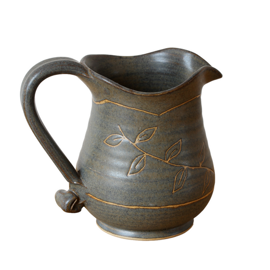 Vintage rustic country style dark grey vintage Peebles ceramic milk jug/cream jug