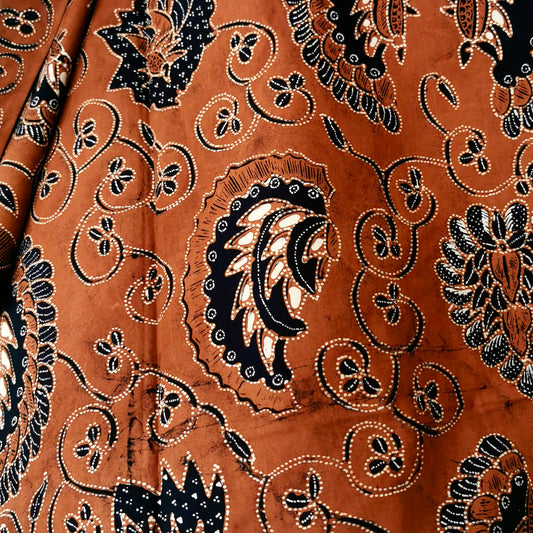 Reddish Brown Indonesian Batik Tulis | Hand-drawn Batik | Naturally Dyed Handmade Batik | Javanese Batik | Handmade Textile