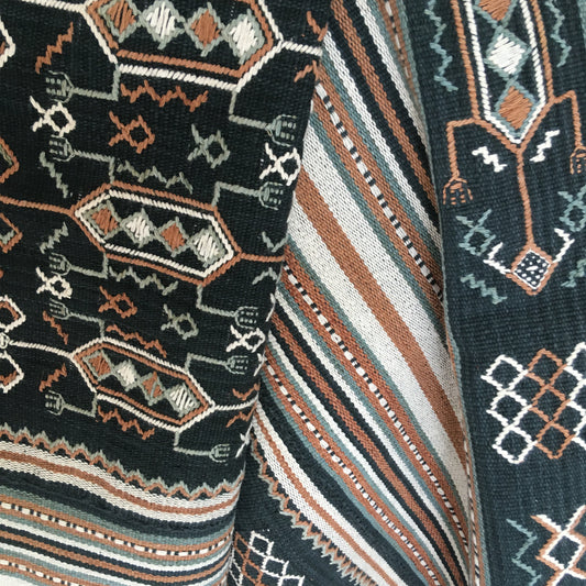 Vintage Indonesian handwoven Timor Buna Ayotupas songket textiles, brocade wall hanging